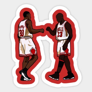 Michael Jordan And Scottie Pippen Throwback Chicago Bulls NBA Sticker